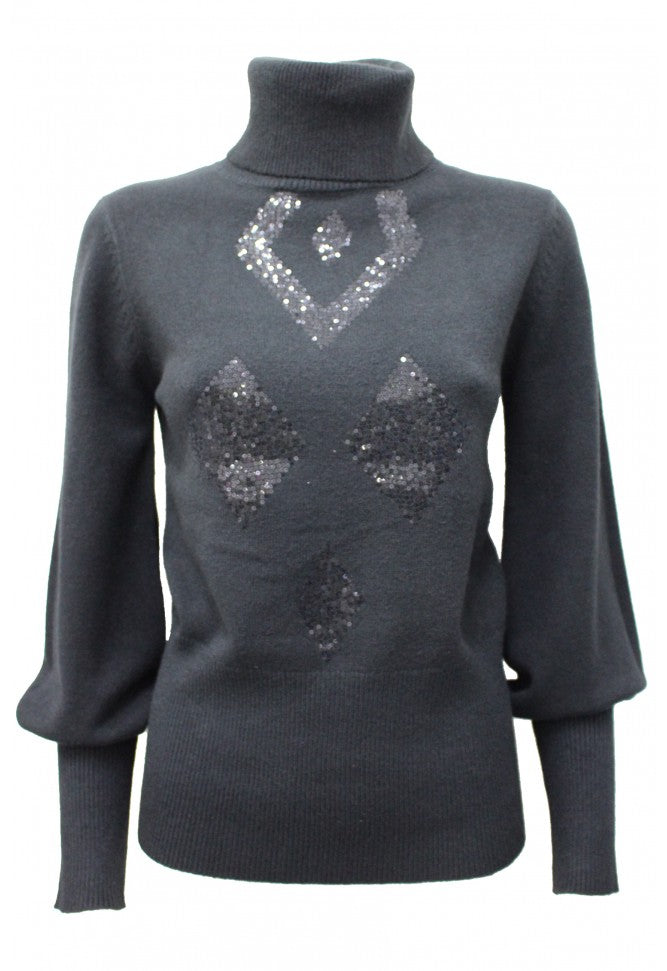 FLY GIRL SEQUIN HIGH NECK SWEATER