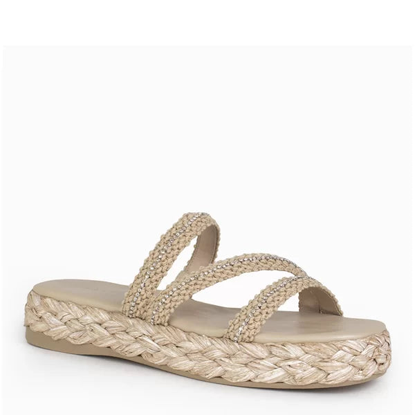 SANDALES EN RAPHIA AVEC STRASS LIALINE