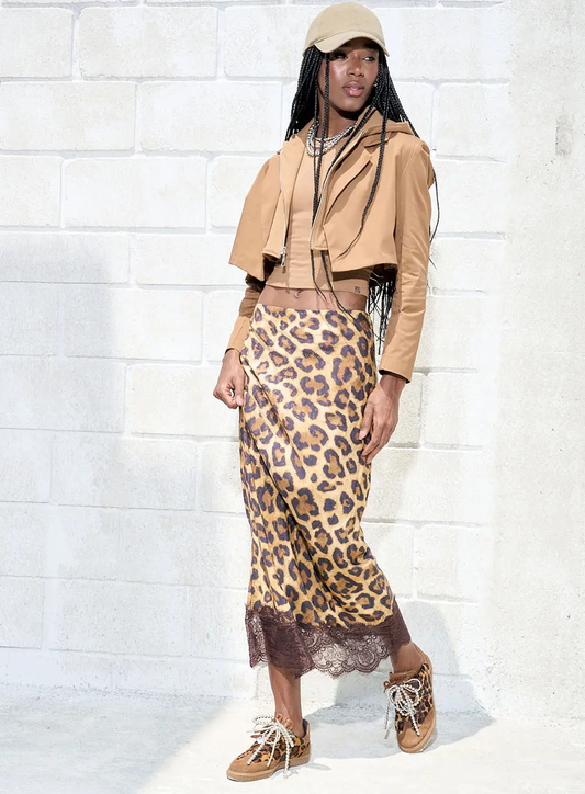 SAIA JACQUARD ANIMAL PRINT OPEN