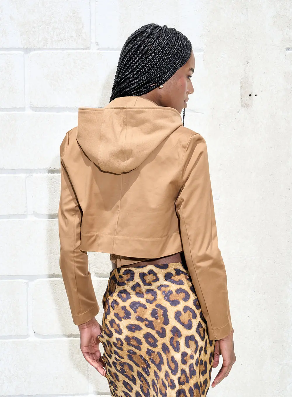 SAIA JACQUARD ANIMAL PRINT OPEN