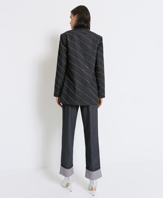 BLAZER DENIM COM STRASS ACCESS