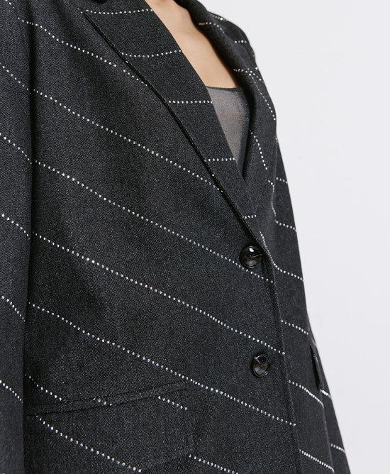 BLAZER DENIM COM STRASS ACCESS