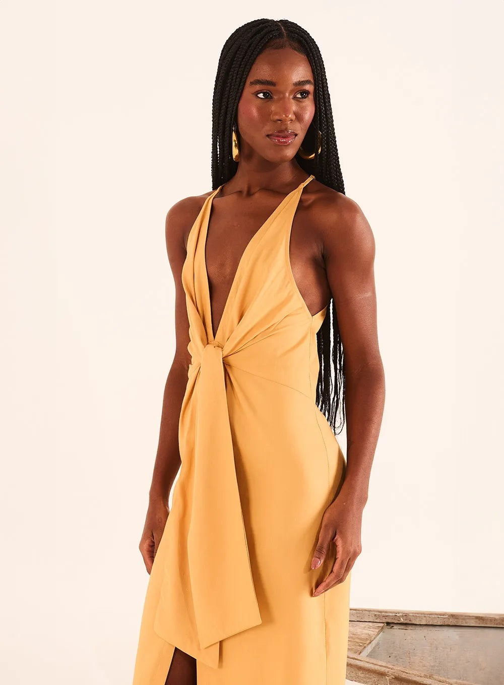 VESTIDO DRAPEADO OPEN