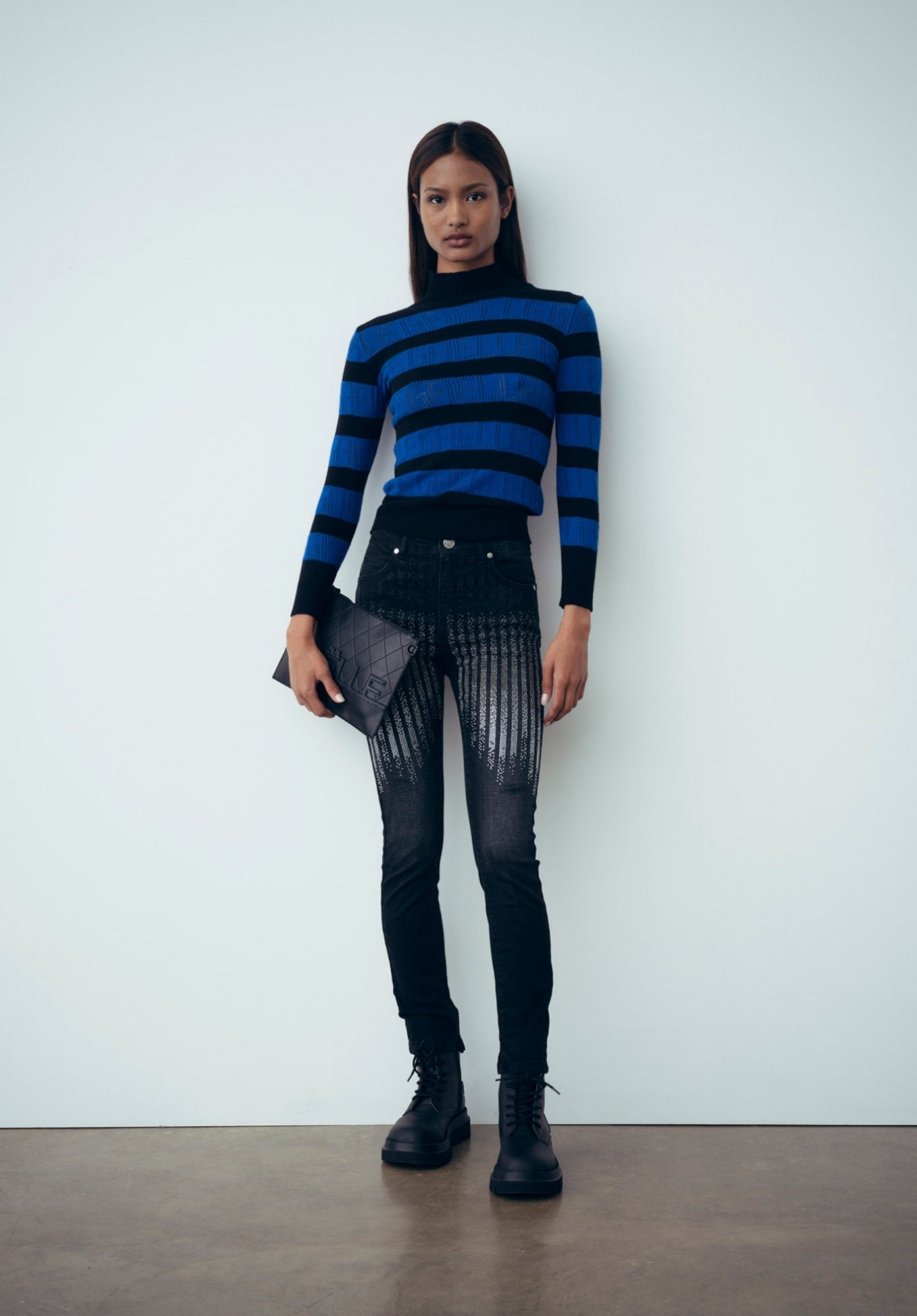 PANTALON TAILLE HAUTE GAELLE STRASS