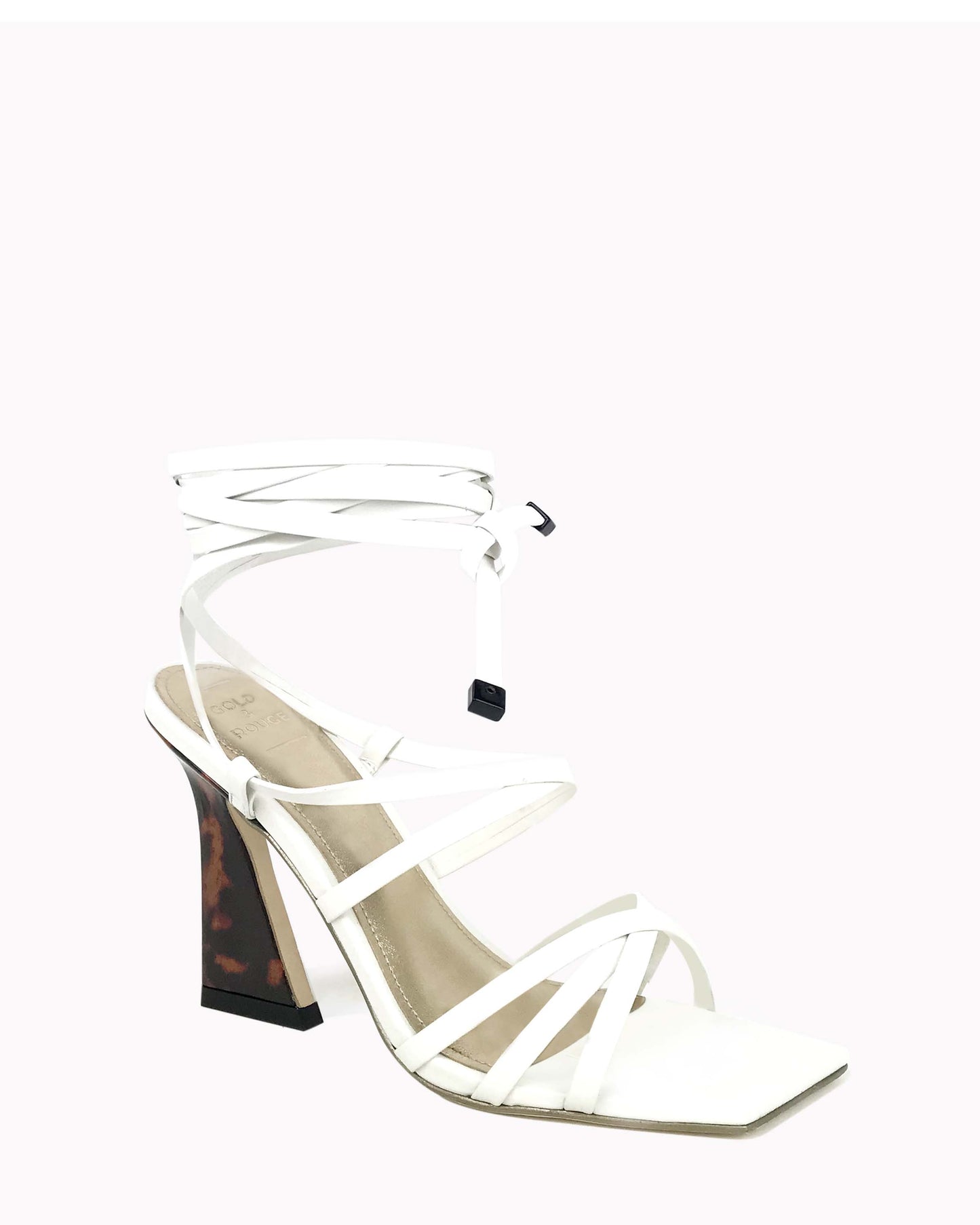 GOLD &amp; ROUGE STRAPPY SANDALS