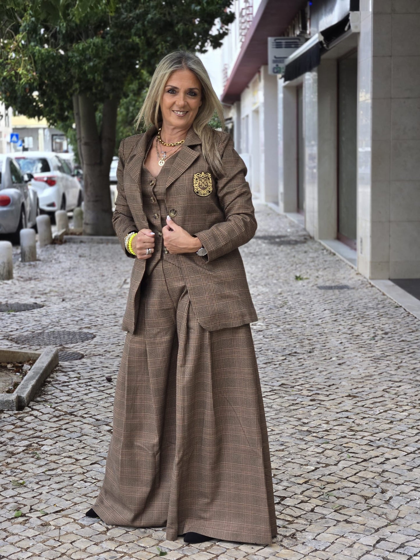 COLETE XADREZ CROPPED GUSI