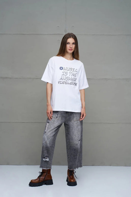 CALÇAS JEANS ESTAMPADAS VDR