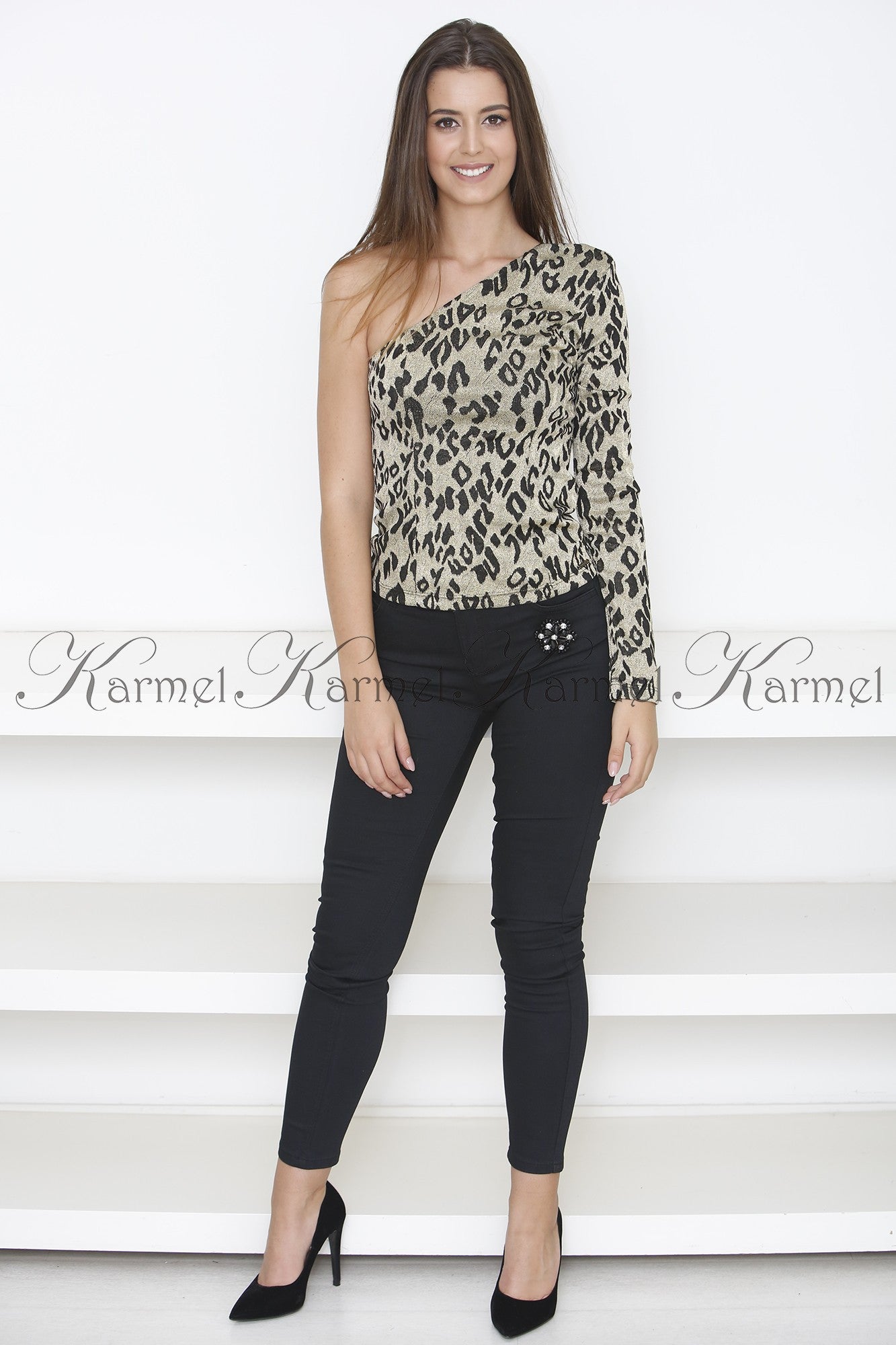 BLOUSE ASYMÉTRIQUE IMPRIMÉ ANIMAL COLCCI