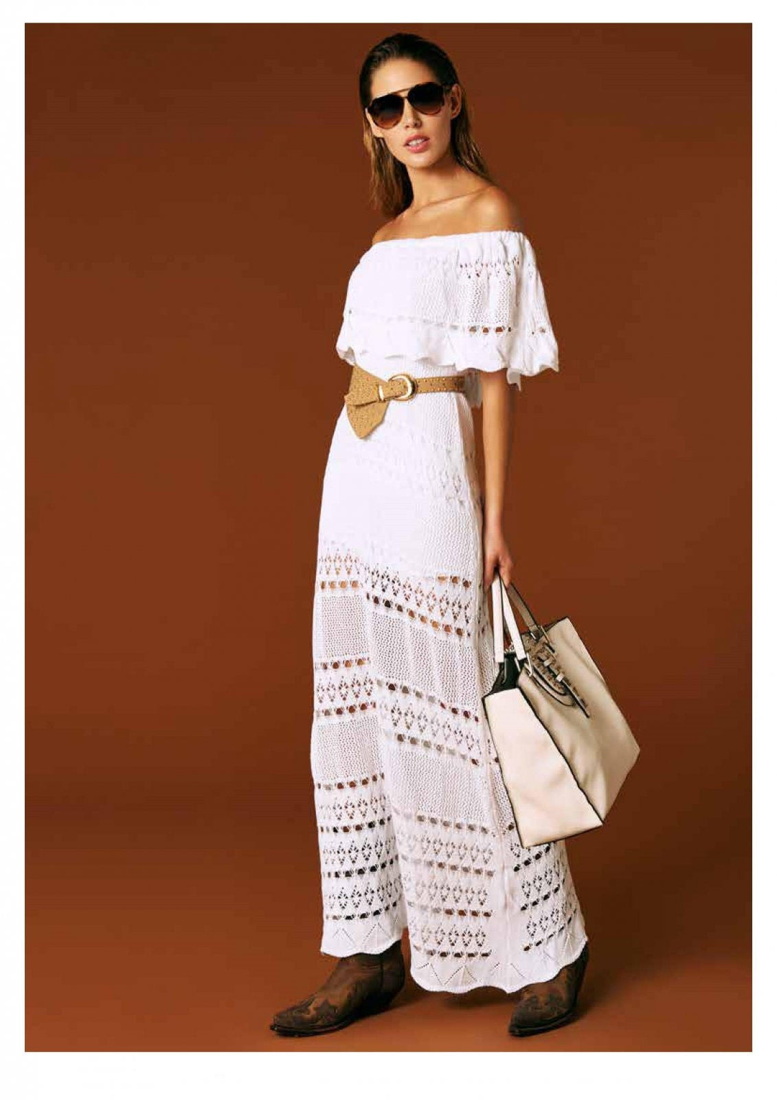 DENNY ROSE CROCHET MAXI DRESS