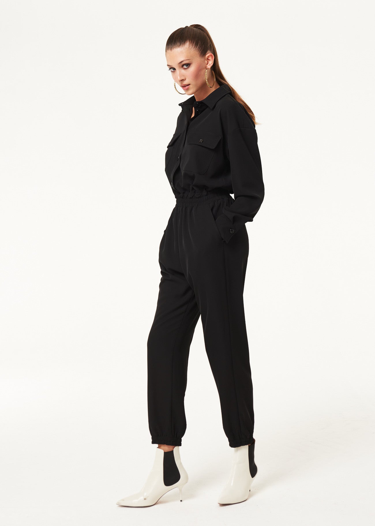 DENNY ROSE COMBINAISON TAILLE ÉLASTIQUE ET MANCHETTES
