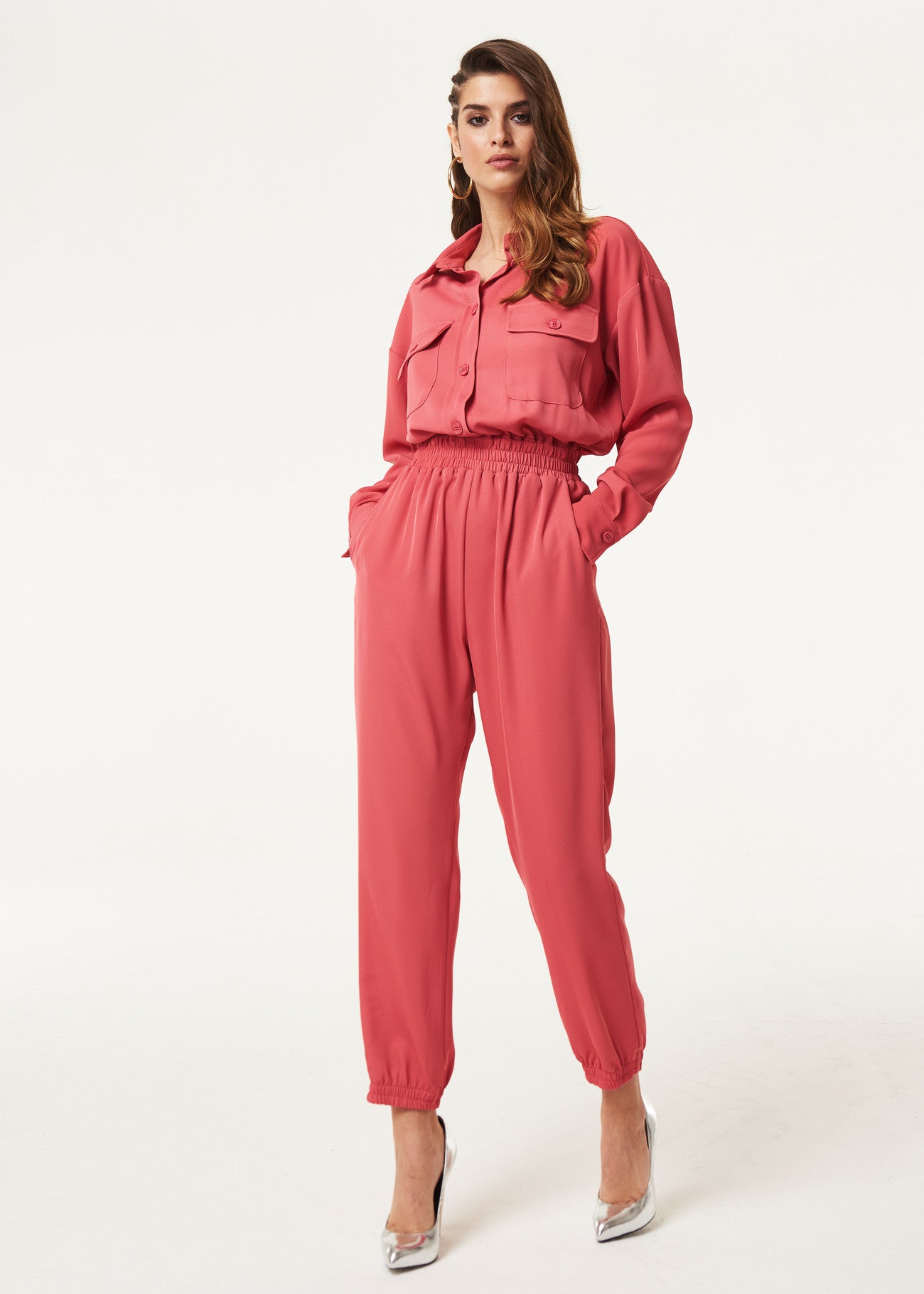 DENNY ROSE COMBINAISON TAILLE ÉLASTIQUE ET MANCHETTES