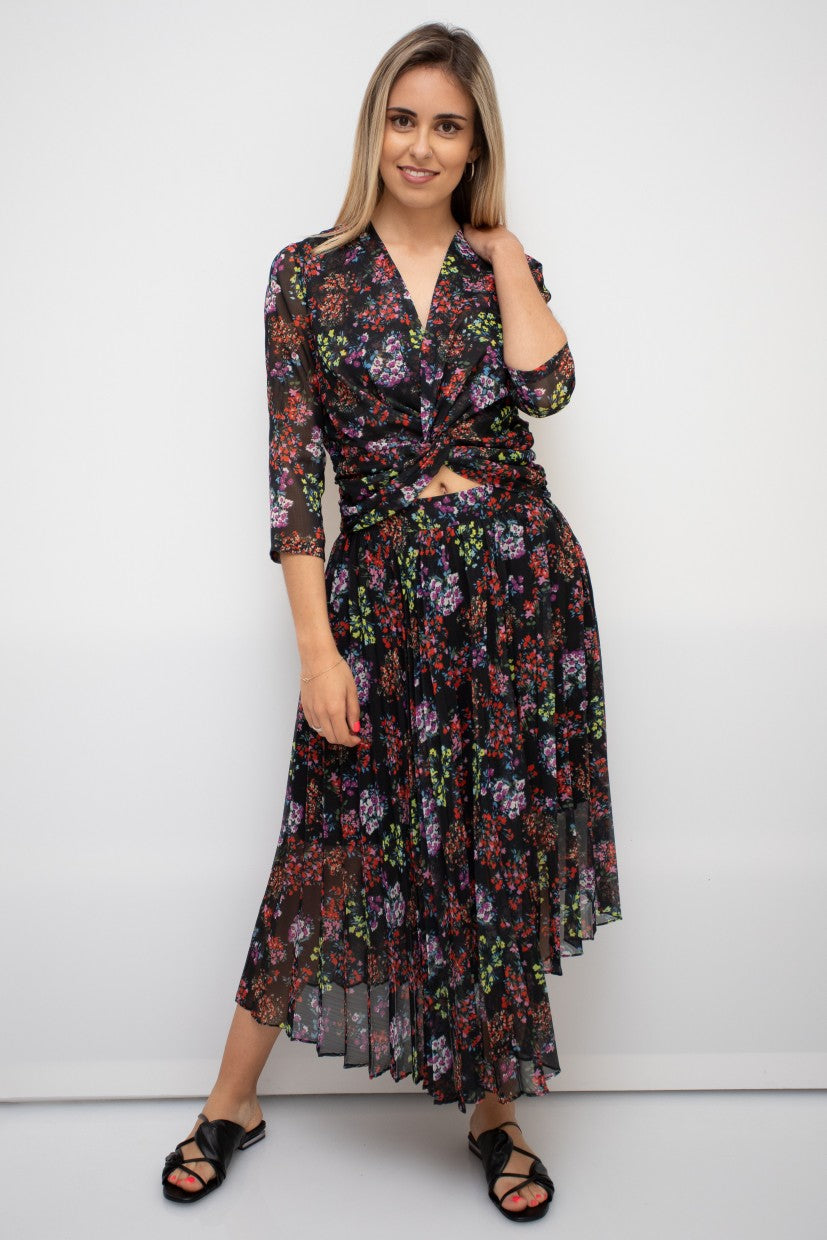 BLUSA FLOWERS COM DETALHE NÓ KOCCA