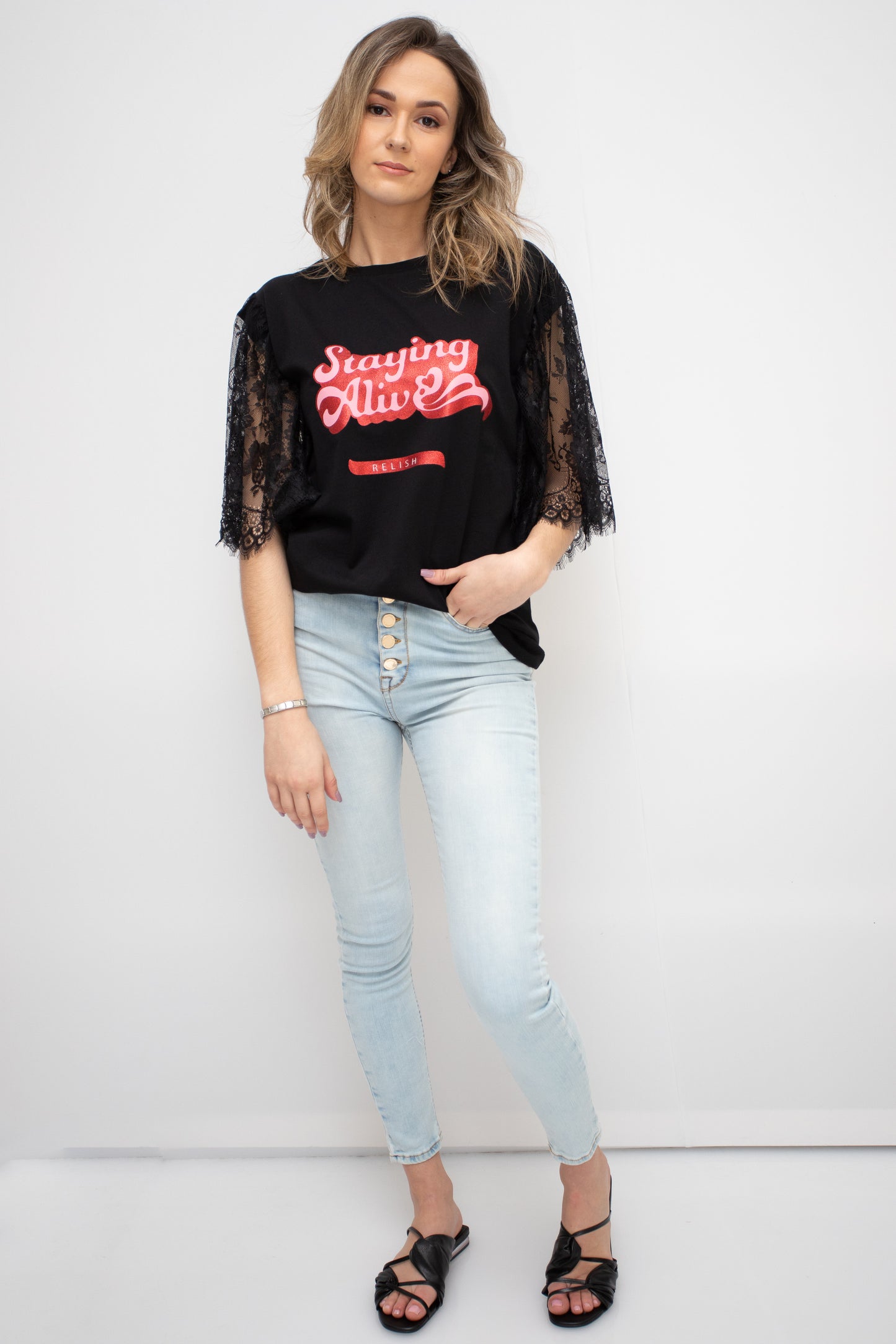 T-SHIRT MANGA RENDA RELISH