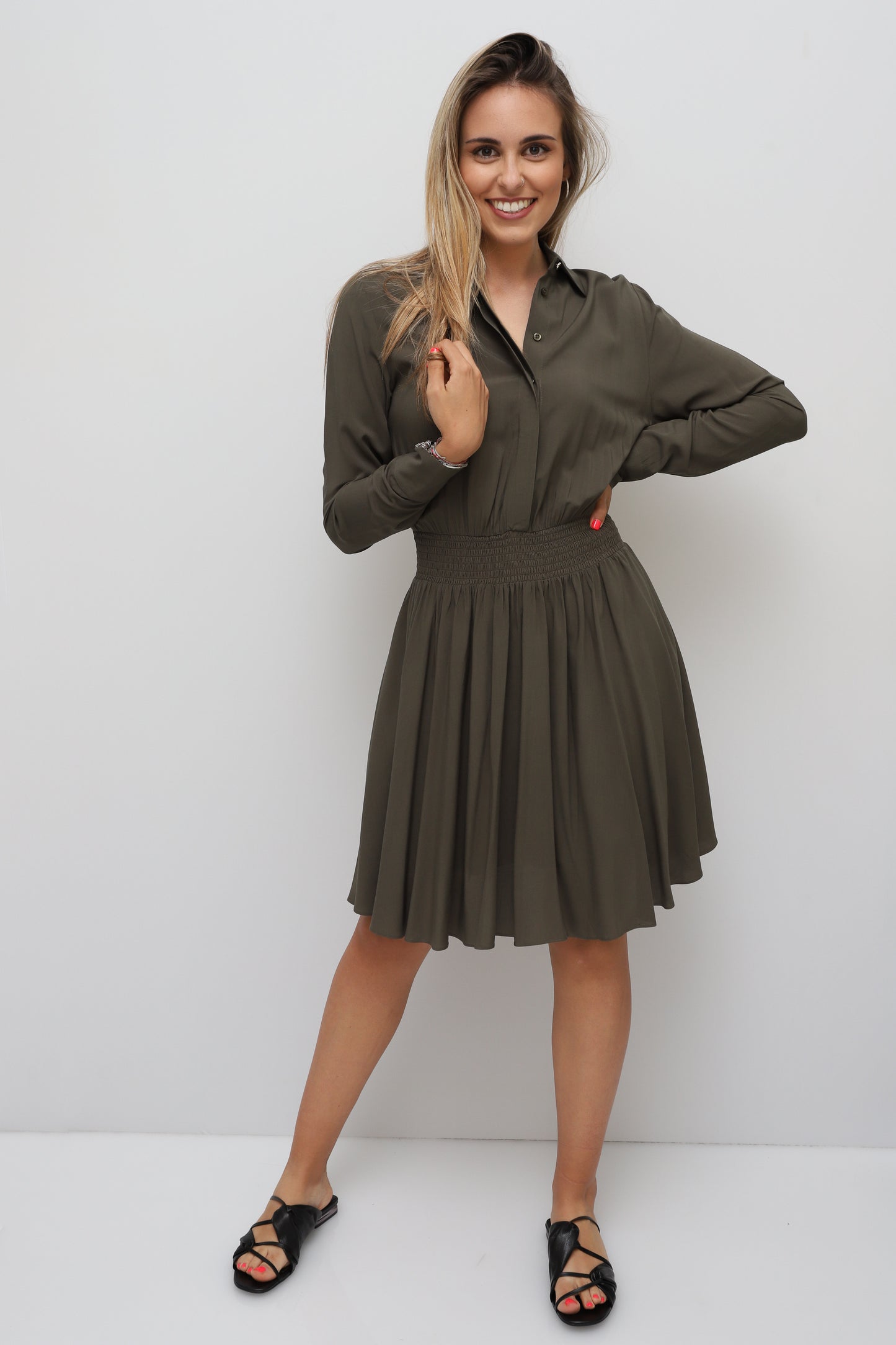 VESTIDO COM ELÁSTICO NA CINTURA KOCCA