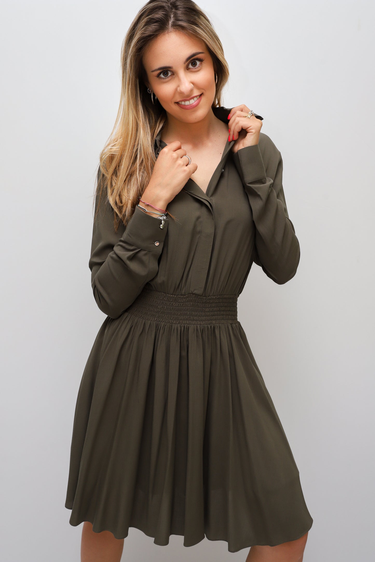 VESTIDO COM ELÁSTICO NA CINTURA KOCCA
