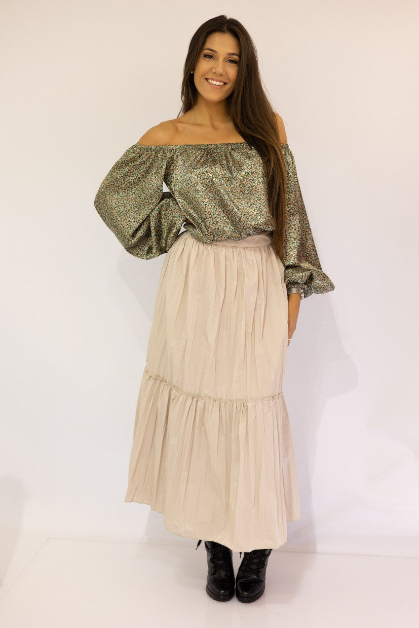 SWALLOW FLOWER PATTERN BLOUSE