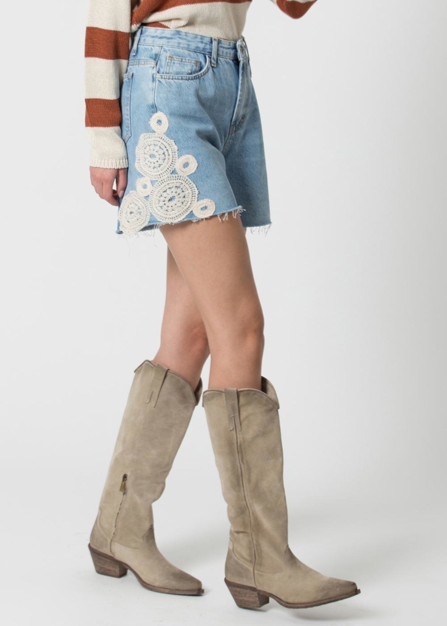 DENIM SHORTS WITH KOCCA EMBROIDERY