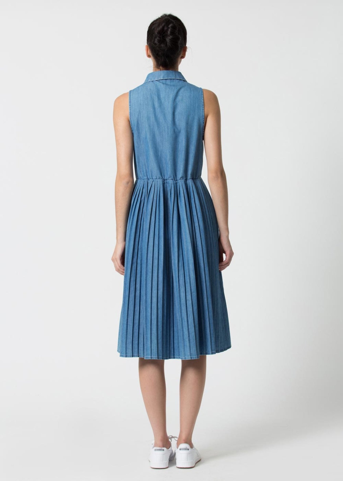 VESTIDO GANGA COM SAIA PLISSADA KOCCA
