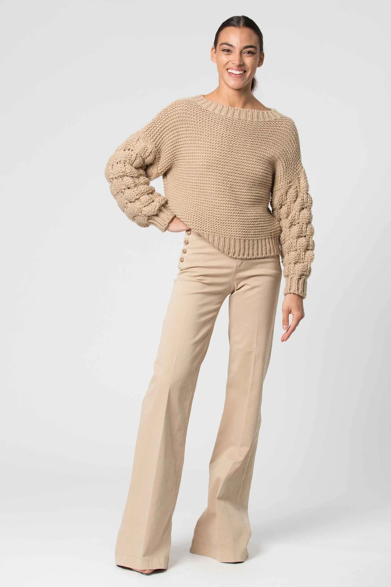 CAMISOLA DE MANGAS TEXTURIZADAS KOCCA