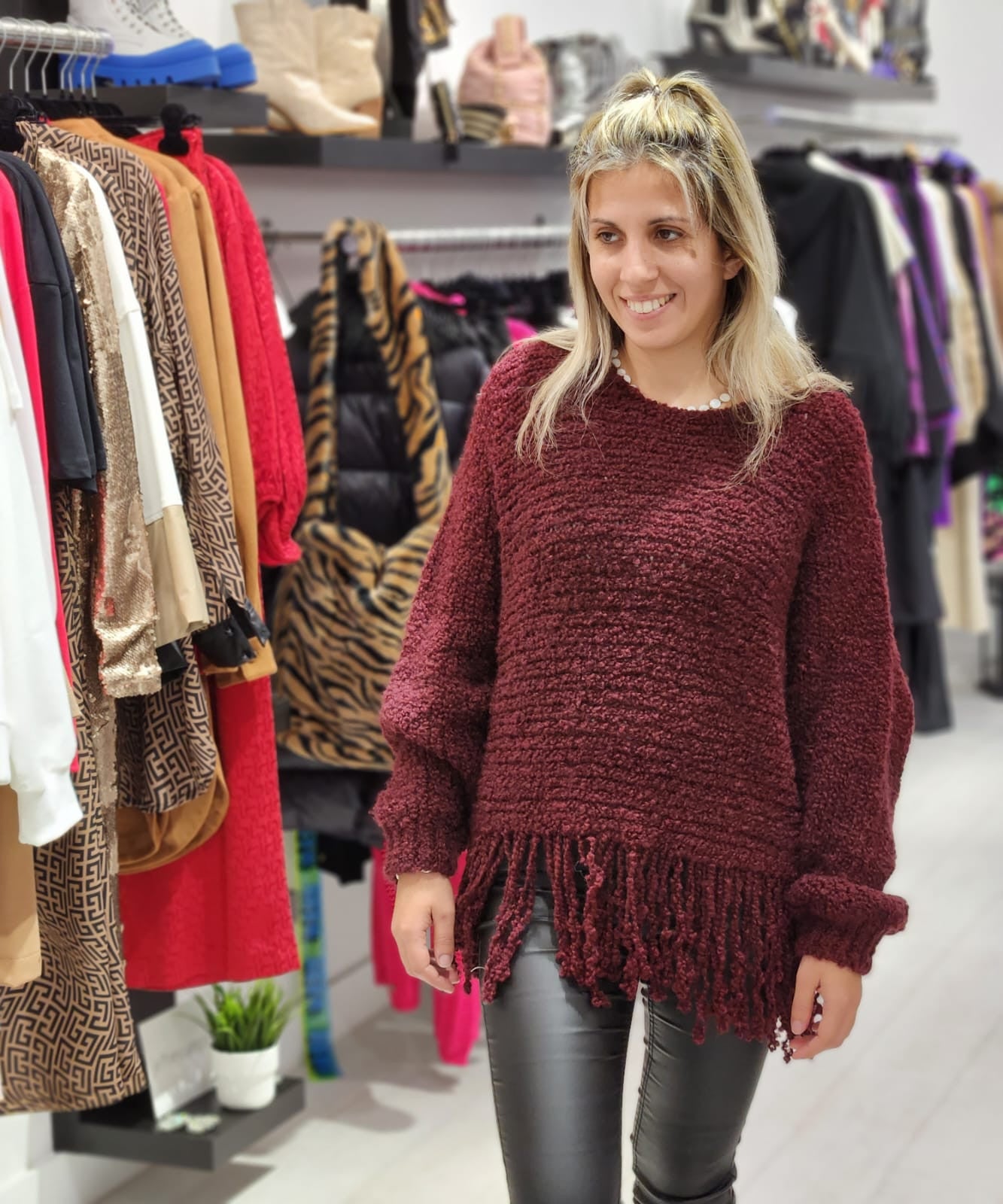 LONG SWEATER WITH FRINGES KOCCA