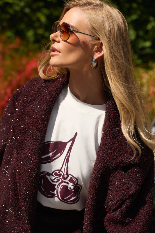 T-SHIRT CEREJA EM CONTRASTE SWALLOW