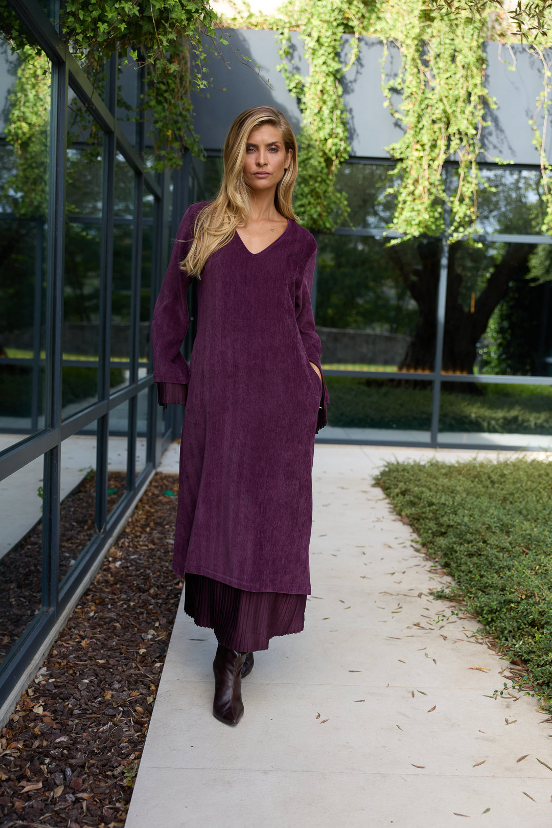 VESTIDO PLISSADO SWALLOW