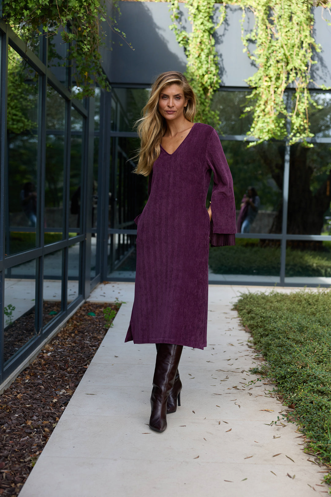 VESTIDO PLISSADO SWALLOW