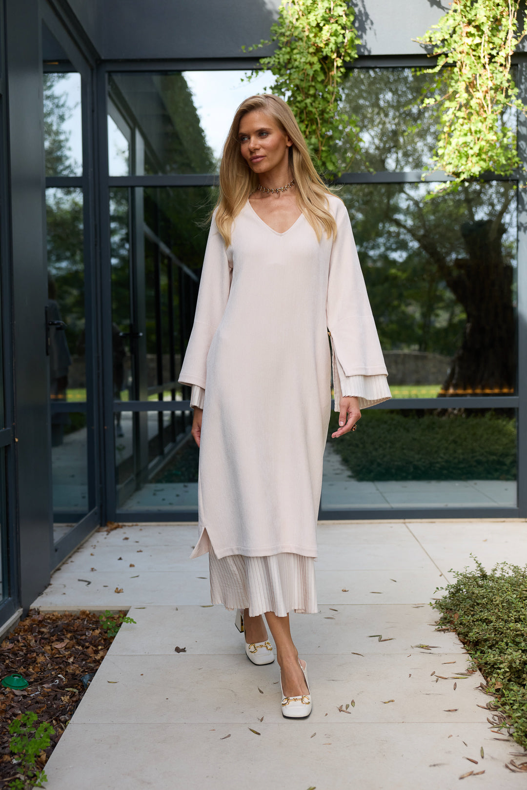 VESTIDO PLISSADO SWALLOW