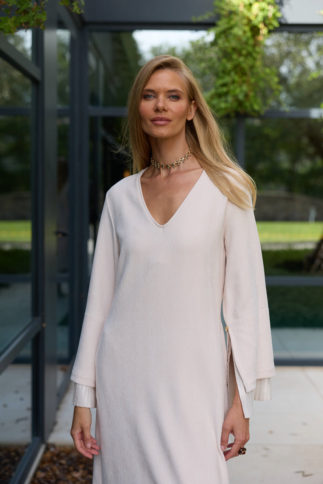 VESTIDO PLISSADO SWALLOW