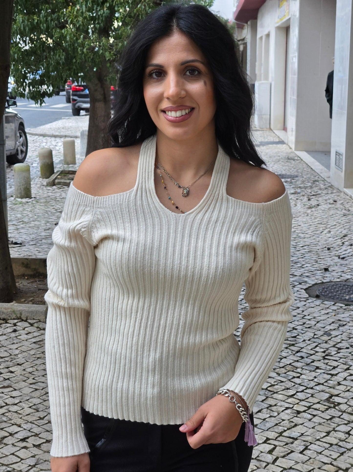 CAMISOLA DE MALHA CANELADA GUSI