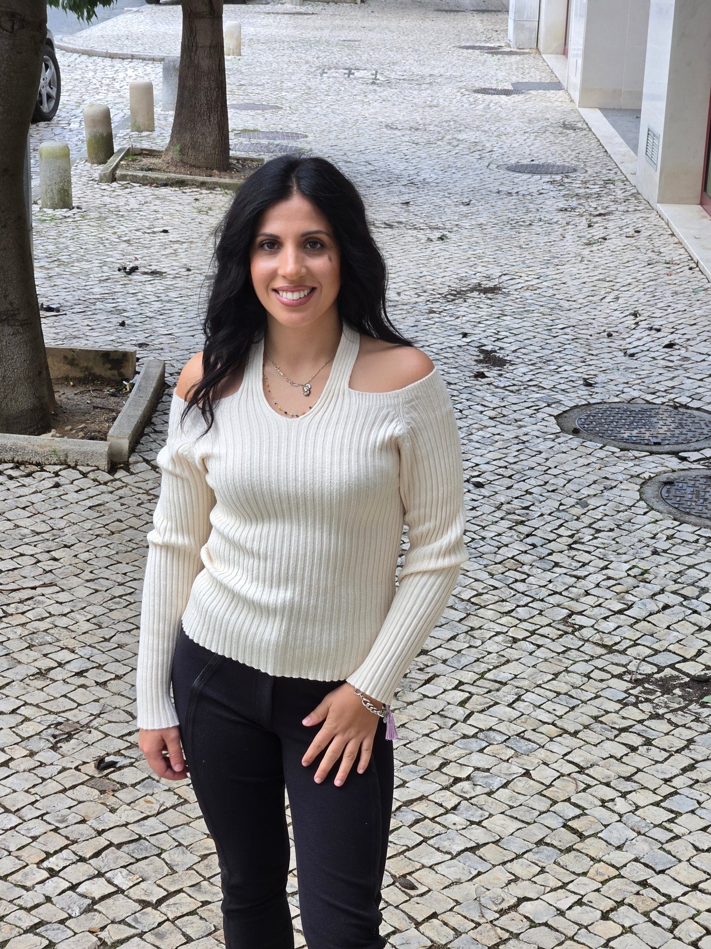 CAMISOLA DE MALHA CANELADA GUSI