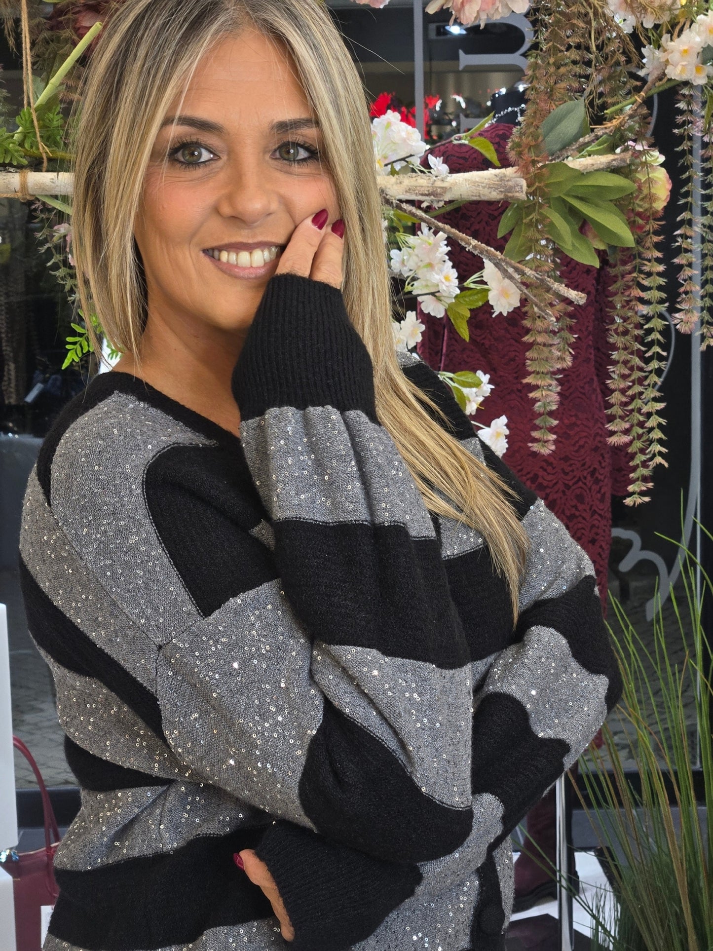 CASACO DE MALHA LISTADO GUSI