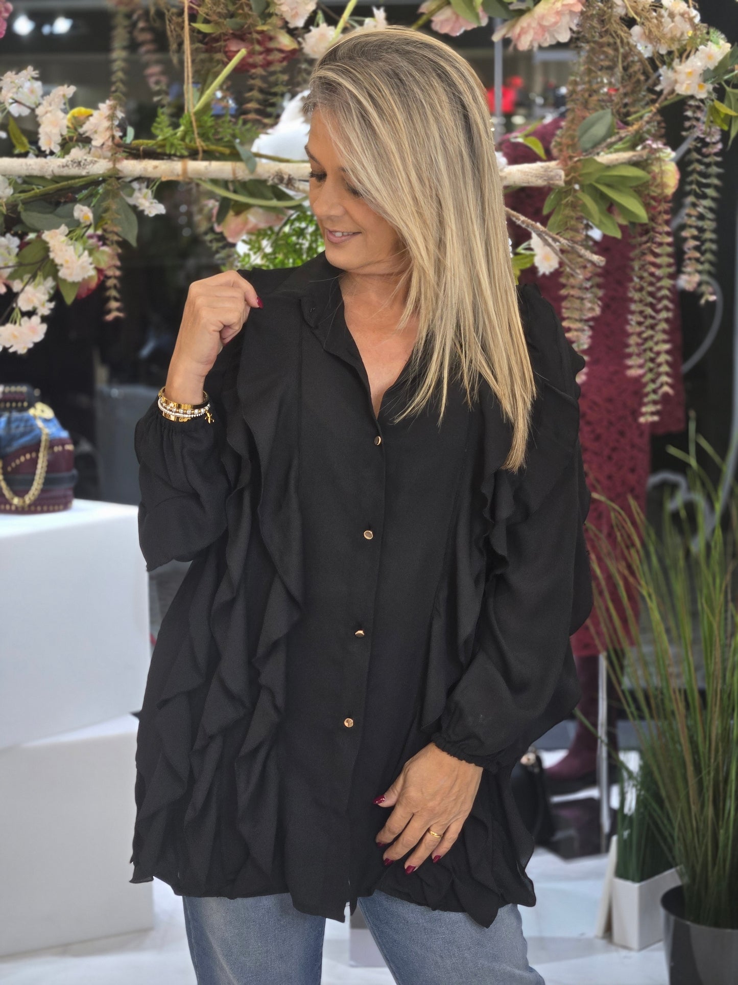 TÚNICA COM FOLHOS GUSI