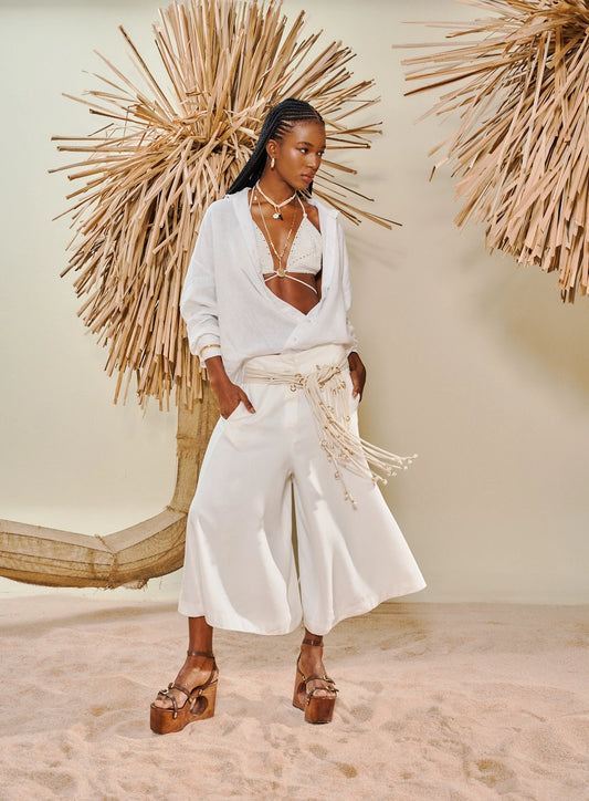 BERMUDAS EN LINHO OPEN