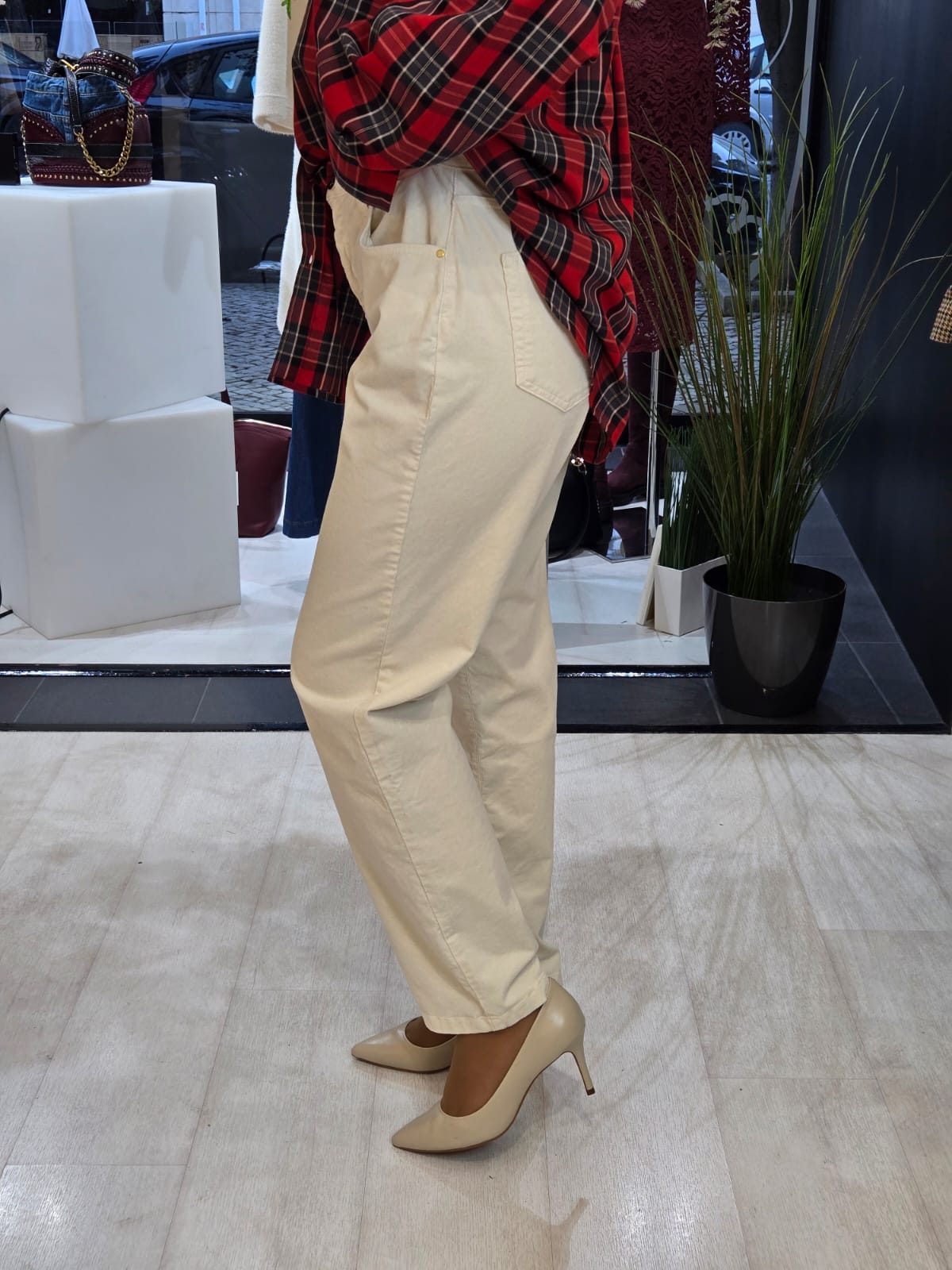 CALÇAS MOM BOMBAZINE GUSI