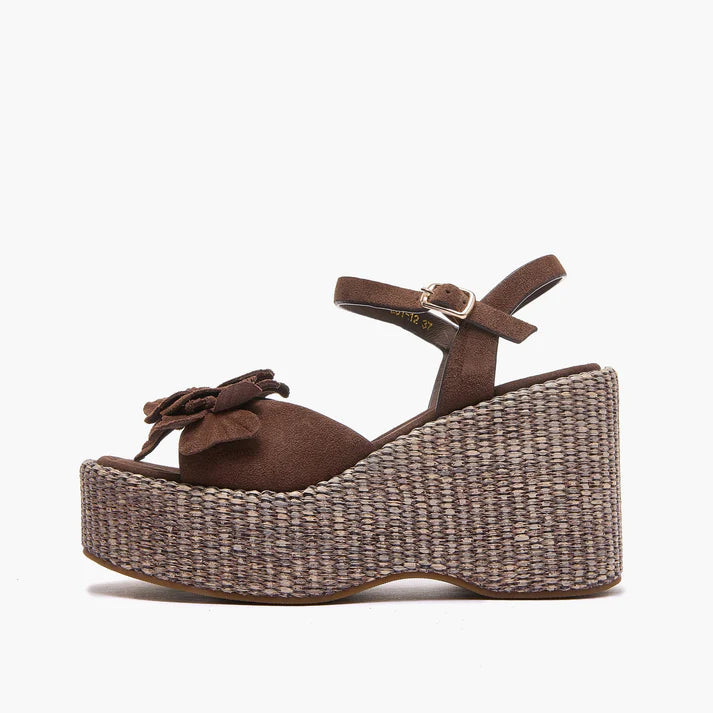 SANDÁLIA CUNHA FLOR EMANUELLE VEE