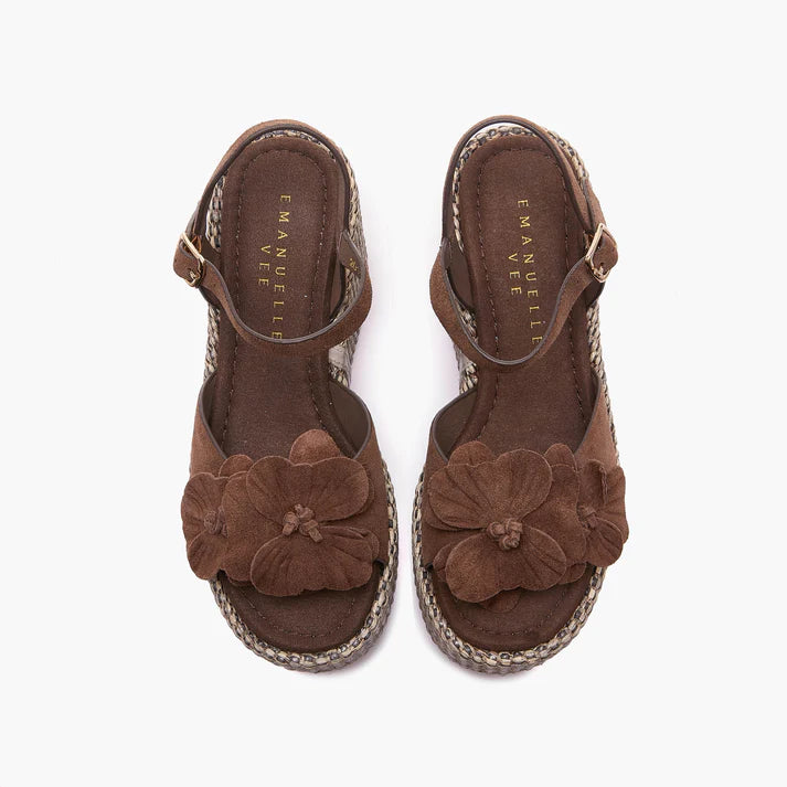 SANDÁLIA CUNHA FLOR EMANUELLE VEE