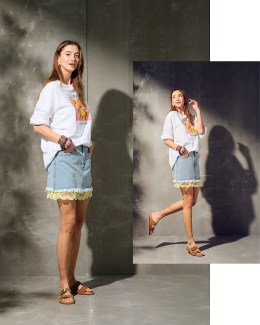 SAIA DENIM COM RENDA GUSI