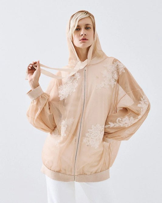 BOMBER TRANSPARENTE EM RENDA ACCESS