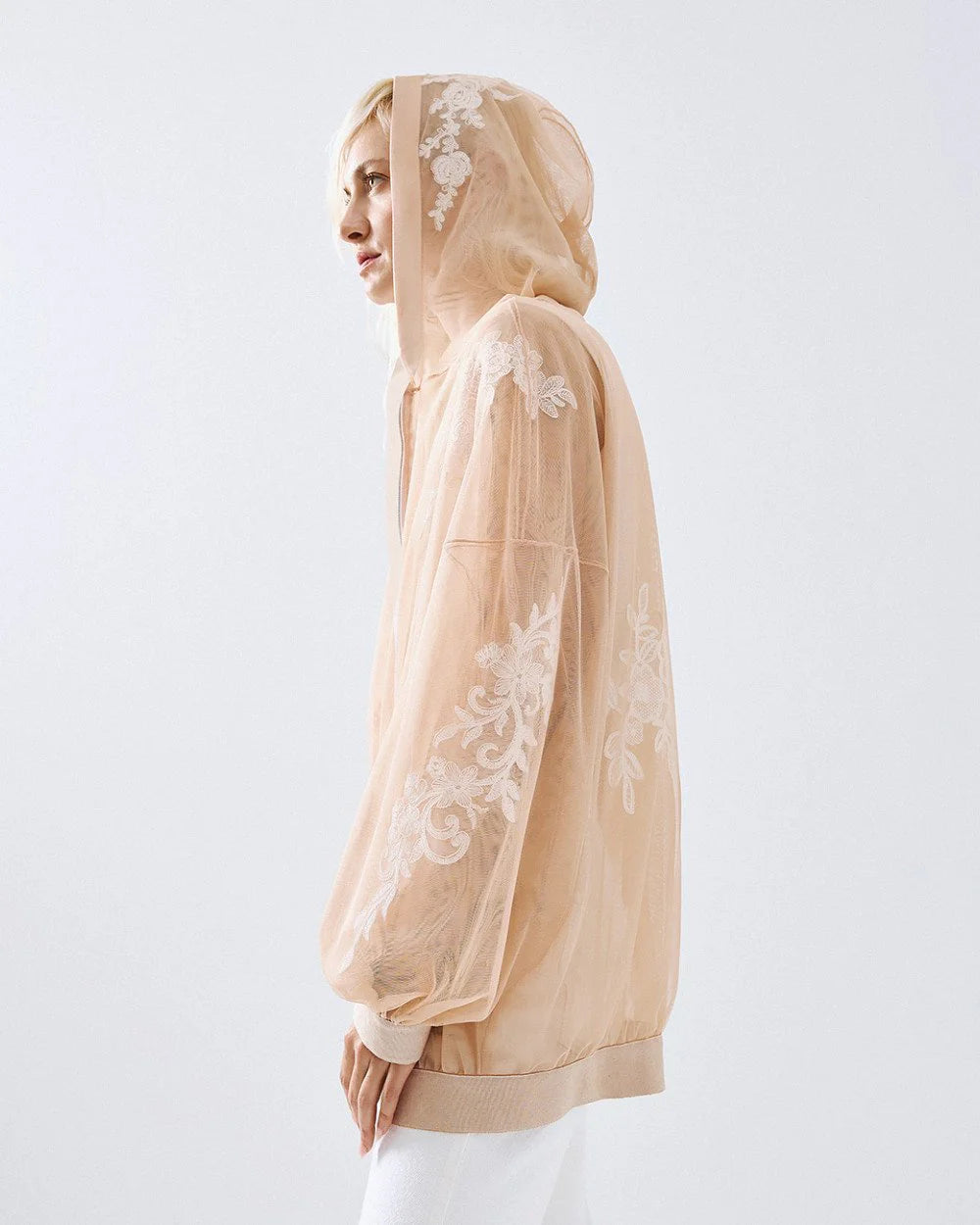 BOMBER TRANSPARENTE EM RENDA ACCESS