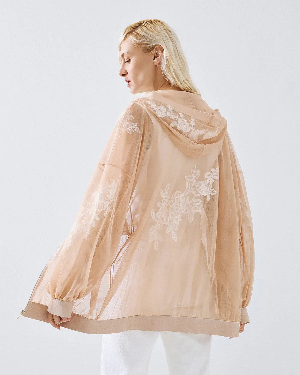 BOMBER TRANSPARENTE EM RENDA ACCESS