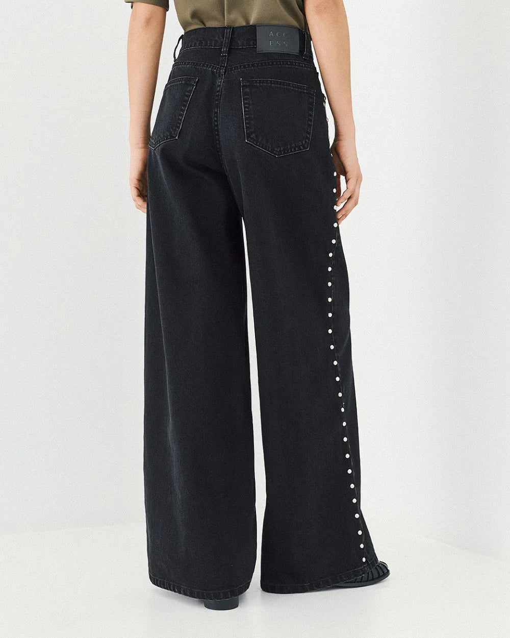 CALÇAS WIDE-LEG TACHAS  - ACCESS