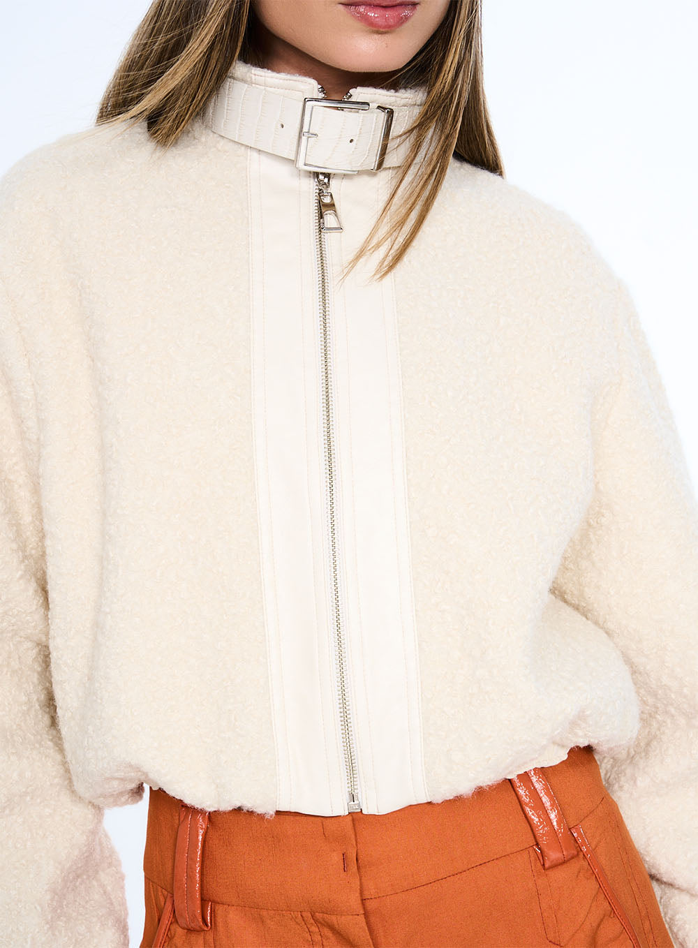 CASACO CURTO TEDDY OPEN