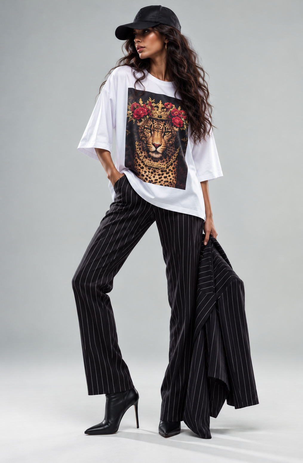T-SHIRT LEOPARDO COROA - VDR