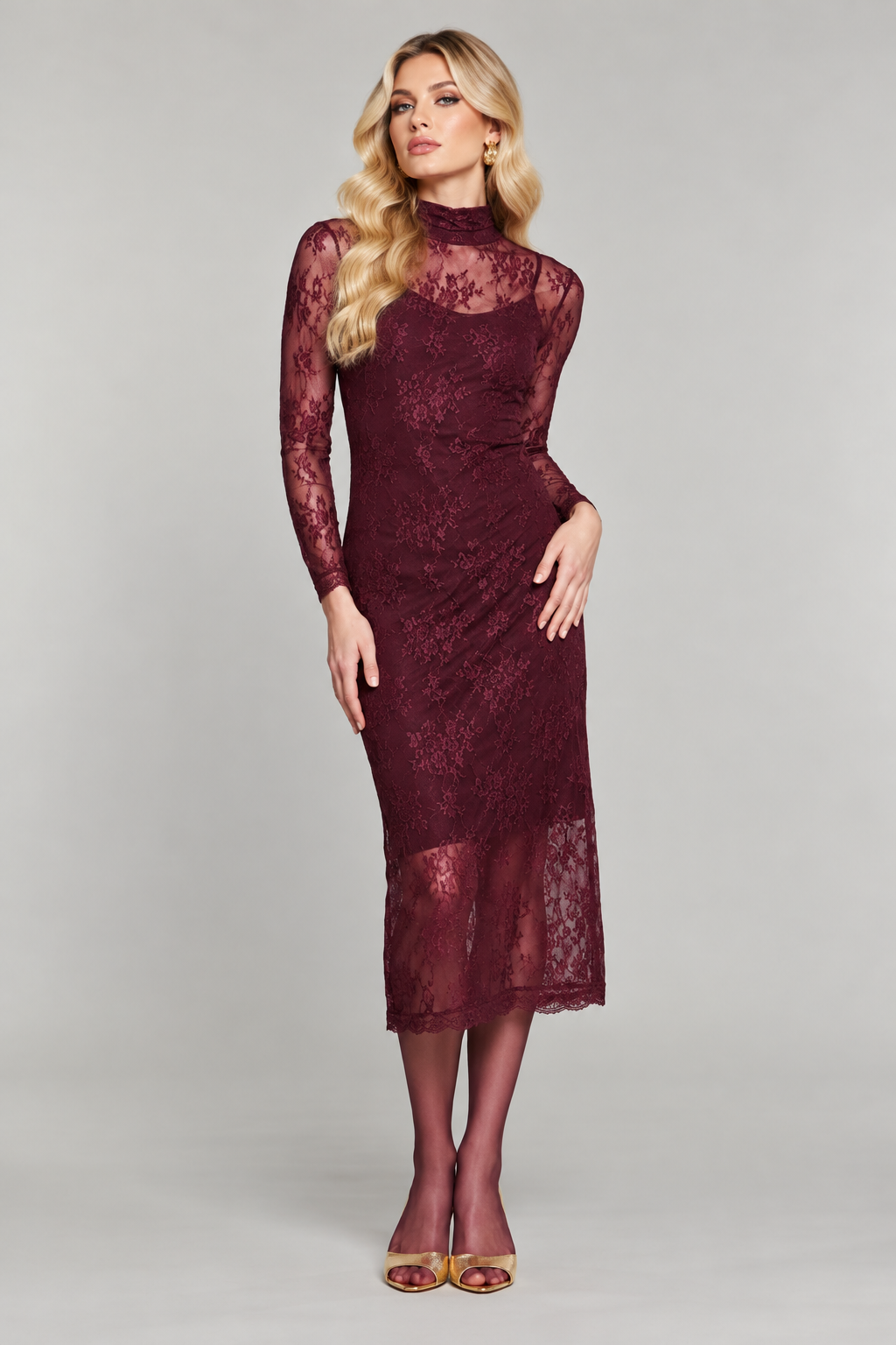 VESTIDO MIDI RENDA - RELISH
