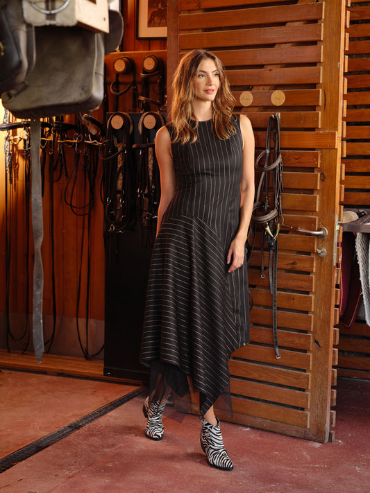 VESTIDO RISCAS C/TULE GUSI