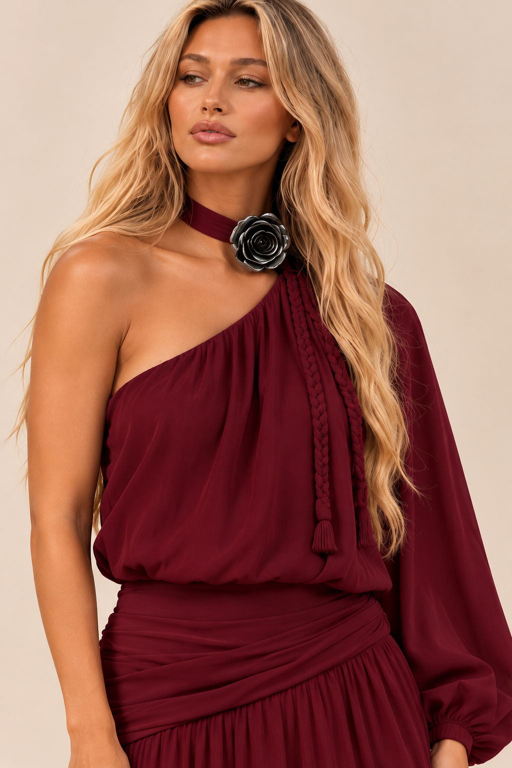 MAXI VESTIDO ASSIMÉTRICO - OPEN