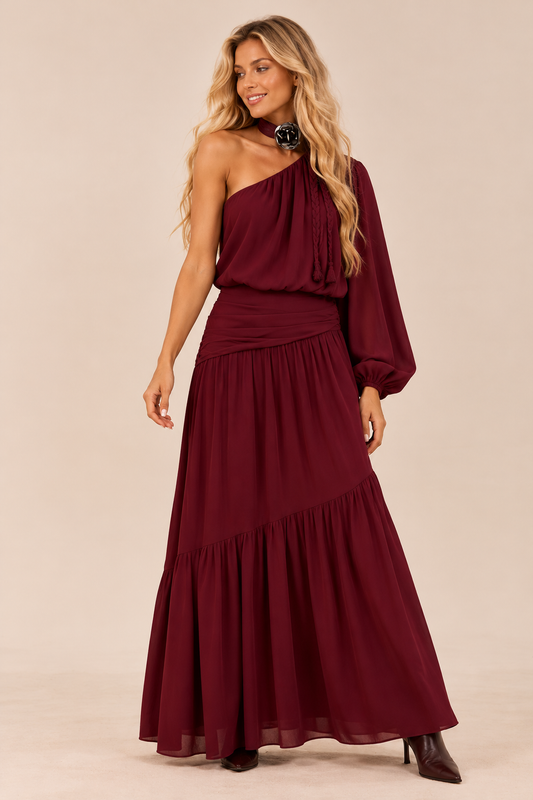 MAXI VESTIDO ASSIMÉTRICO - OPEN