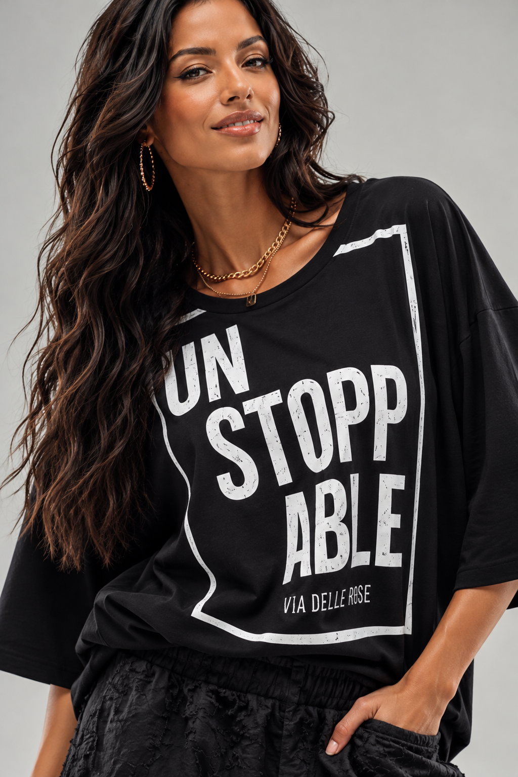 T-SHIRT BOXY COM ESTAMPO GRÁFICO - VDR