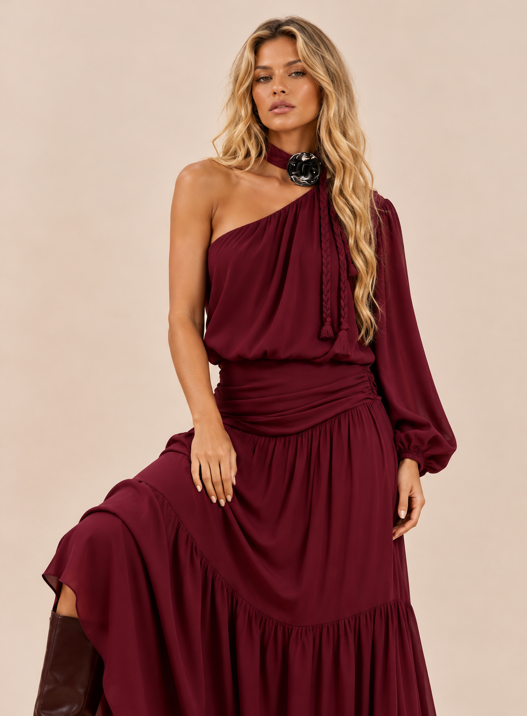 MAXI VESTIDO ASSIMÉTRICO - OPEN